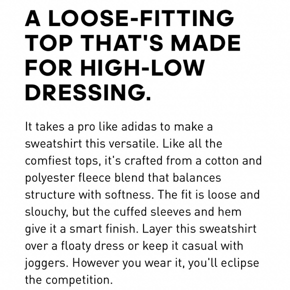 adidas Women's All SZN Fleece Sweatshirt 1X - Picture 10 of 10